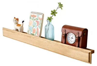 Productafbeelding van Wandplank 50 cm, eikenhout, voor slaapkamer