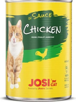 Produktbild von JosiCat Chicken in Sauce, 12 x 415 g, Nassfutter für Katzen, Huhn in Sauce, 12er Pack