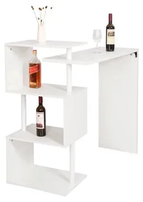Immagine prodotto di Tavolo da cucina e da bar - Tavolo alto con piano bianco e struttura in metallo - 134 cm