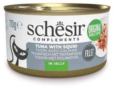 Produktbild von Thunfisch-/Tintenfisch-Gelee Schesir Chat