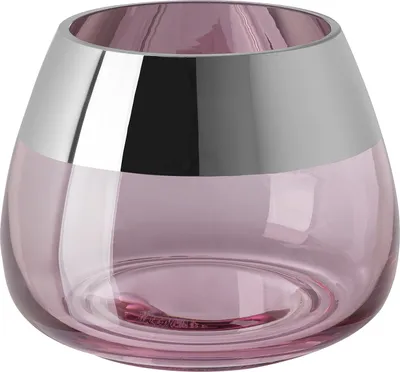 Produktbild von Fink BELLA, Teelichthalter, Glas, Silberfolie, silberfarben, rose, L. 15 cm, B. 15 cm, H. 11.6 cm, D. 15 cm 116126