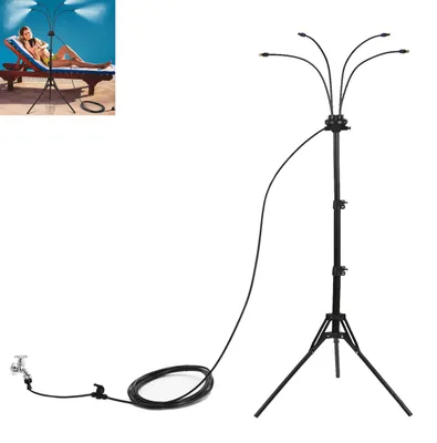 Produktbild von Stehender Nebelkühler 1,6 m – Verstellbares Misting System, Tragbar für Garten, Terrasse, Pool & BBQ, Outdoor