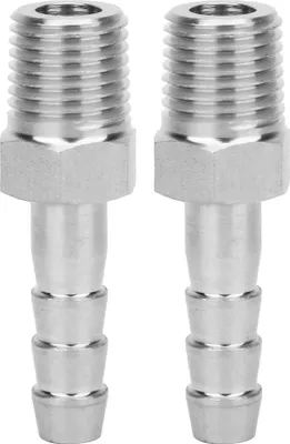 Produktbild von 2 Stück 1/4-Zoll-Edelstahl-BSPT-Außengewindeanschluss Widerhakenverbindung Schnellkupplungs-Rohrverschraubung (BSPT1/4-8 mm)