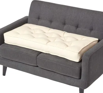 Produktbild von HOMESCAPES Sitzauflage für Zweisitzer-Sofa 100 x 48 cm - dickes Sitzkissen creme