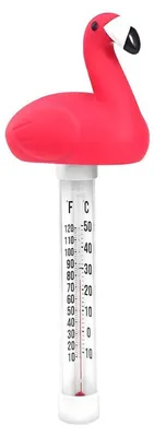 Obrázek produktu pro RealG RC-K-1771 Plovoucí bazénový teploměr Plameňák se šňůrkou