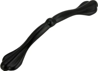 Immagine prodotto di Elegante maniglia per mobili da 96 mm in alluminio nero opaco - Maniglia dal design classico per mobili da cucina e bagno