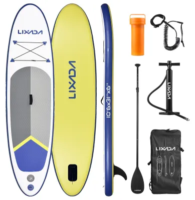 Obrázek produktu pro Nafukovací prkno na pádlování pro dospělé, tloušťka 15,2 cm, SUP prkno na pádlování, vodní sporty, surfovací set s nastavitelnou pumpou na pádlo, cestovní batoh