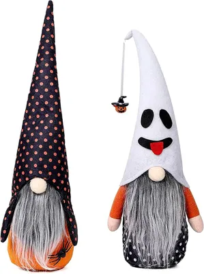 Produktbild von 2 Halloween-Gnome-Plüschpuppen, 1/4-Zoll-Halloween-Plüschpuppe, gesichtslose Halloween-Gnome-Plüschpuppe, Halloween-Rudolph-Puppe als Dekoration oder Geschenk