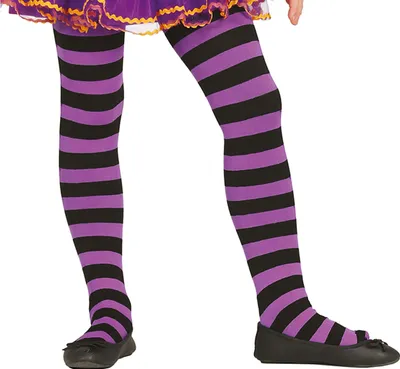 Obrázek produktu pro Creepy pruhované punčochy strašidlo fialovočerná