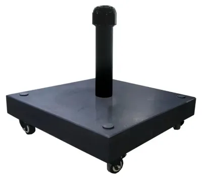 Produktbild von Lesli Living Sonnenschirmständer 50 x 50 cm auf Rollen – Granit, 50 kg – Stangendurchmesser bis zu 48 mm