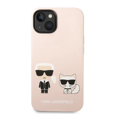 Produktbild von Karl Lagerfeld and Choupette Liquid Silicone Case für iPhone 14 Plus Pink