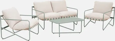 Produktbild von sweeek - Gartenlounge-Set aus Stahl für 4 Personen - Khaki