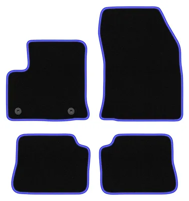 Produktbild von Fußmatten Automatten Velours Schwarz/Blau für Opel Mokka-E 2020- Set 4-tlg