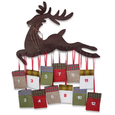 Produktbild von Riffelmacher Adventskalender Hirsch mit 24 Säckchen zum Befüllen 19608 | 70 x 75cm