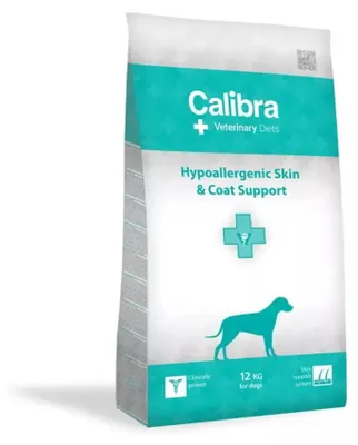 Zdjęcie produktu dla Karma lecznicza CALIBRA dla psów, linia Hypoallergenic Skin&Coat - sucha karma dla psów - 12 kg
