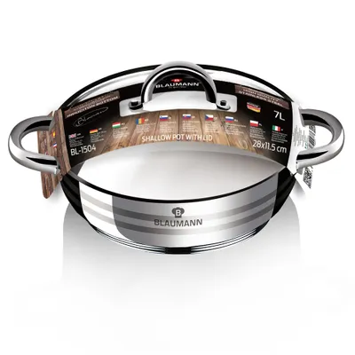 Produktbild von Backform / Topf mit Deckel Edelstahl 28 cm Gourmet Line BLAUMANN BL-1504