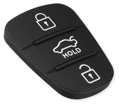 Produktbild von Gummimembran für Autoschlüssel mit 3 Tasten – Kompatibel mit Hyundai i10, i20, i30, ix35, Kia Ceed, Rio, Sportage, Venga – Ersatz für Fernbedienungs-Tastenfeld