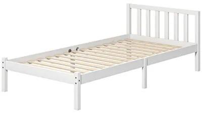 Obrázok produktu pre Jednolôžková posteľ z borovicového dreva s úložným priestorom | Farba: biela – prírodná farba dreva | Rozmery: 208 x 96 x 70 cm