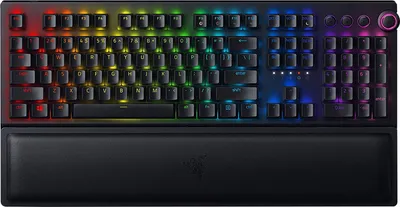 Produktbild von Razer BlackWidow V3 Pro Grün Switch, Verkabelt & Kabellos, USB + RF Wireless + Bluetooth, Mechanischer Switch, QWERTZ, RGB-LED, Schwarz