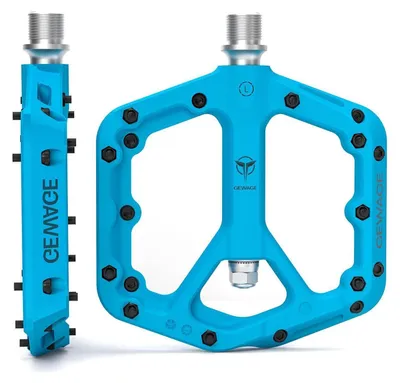 Produktbild von Mountainbike-Pedale, rutschfest, Nylonfaser, 9/16 Zoll, leichte Plattformpedale, Blau