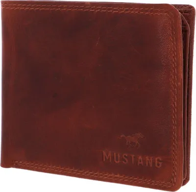 Produktbild von Mustang echt Leder Herren Geldbörse Portemonnaie schön flach cognac braun