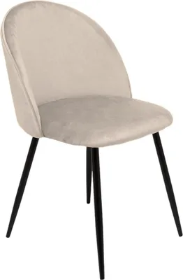 Produktbild von Stuhl Achito, Sessel mit Samtbezug, gepolsterter Esszimmerstuhl, Besprechungssitz, 51x54h82 cm, Hellgrau