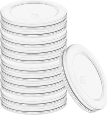 Produktbild von 12x Deckel für Glasbehälter, Becher, Joghurtbecher, Dessertbecher 6,2 cm, 200 ml
