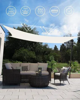 Produktbild von Rechteckiges Schatten- und Sonnenschutz-System mit UV-Schutz, wasserdicht, für Garten, Balkon, Terrasse, Camping, 3 x 4 m
