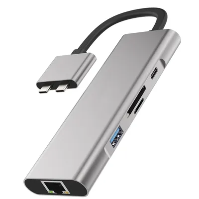 Produktbild von Sitecom CN-411, Kabelgebunden, USB 3.2 Gen 1 (3.1 Gen 1) Type-C, 100 W, 1.4/2.0, 10,100,1000 Mbit/s, Silber