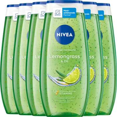 Produktbild von NIVEA Pflegedusche Duschgel Lemongrass & Oil Pflegeöl-Perlen pflegend 6 x 250ml