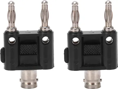 Zdjęcie produktu dla 2 ST��CKE Gniazdo BNC na podwójny wtyk bananowy Jack Binding Posts Adapter koncentryczny RF 4 Mm BNC na wtyk BNC Rozgałęźnik gniazda koncentrycznego bananowego J.20022