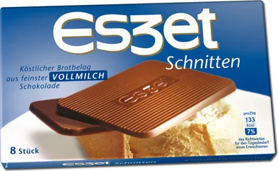 Obrázek produktu pro Čokoládové tyčinky Eszet 8 mléčných čokoládových tyčinek na chléb 75g