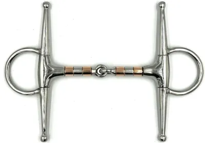 Gebiss, einfach gebrochen, Kupferrollen, 21 mm, 14,5 cm