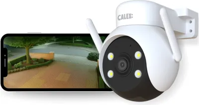 Produktbild von Calex Smart Security Sicherheitskamera, PTZ Outdoor-Kamera 2K mit 355° Schwenk, Nachtsicht, 2-Wege-Audio & App-Steuerung, für Außenbereich