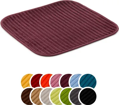 Produktbild von liebling Badteppich mit Anti-Rutsch-Beschichtung aus PVC Noppen, Cord-Optik, 100% Polyester, 50 x 45 cm, Fußbodenheizung geeignet, brombeere