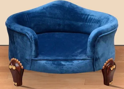 Produktbild von Casa Padrino Barock Hundebett Royal Blau / Braun / Gold - Barock Hundemöbel - Barock Tiermöbel - Prunkvolle Tiermöbel im Barockstil