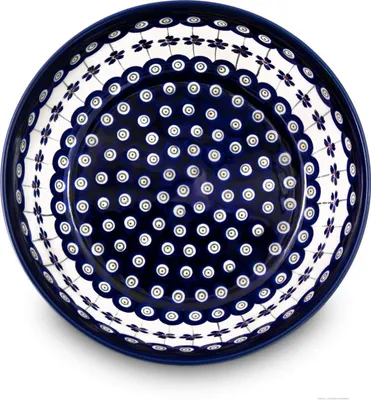 Produktbild von Original Bunzlauer Keramik 1,5 Liter Schüssel Schale mit Muster im Inneren Ø20 cm Beilagenschüssel Obstschale Müslischale [Form 3] im Design 166a
