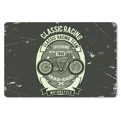 Produktbild von MuchoWow® Schreibtischunterlage Motorrad - Vintage - Zeichnung 60x40 cm - XXL Mauspad - Großes Mauspad