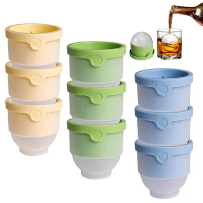 Produktbild von Set mit 9 Silikon-Eiswürfelformen für Getränke