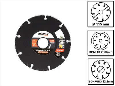 Immagine prodotto di WellCut Disco da taglio diamantato 115x22,2mm ( 334 - 115 / 22 )