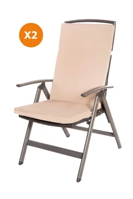 Produktbild von Stuhlkissen 2er set | Sitzkissen 110x47x4cm Beige | sitzkissen stuhl | stuhlkissen outdoor | sitzkissen hochlehner