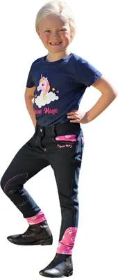 Produktbild von Little Rider - Reithose für Kinder BZ3761 (140) (Marineblau/Pink)