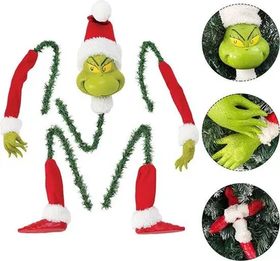 Image de Décorations de Noël - 5 pièces - Vert - 25 x 11 x 20 cm - 30 x 12 x 6 cm - 25 x 7 x 2,5 cm