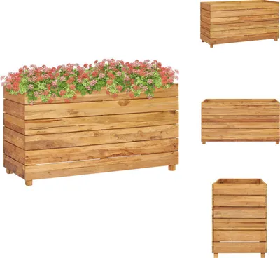 Image de vidaXL Lit surélevé 100x40x55 cm bois massif teck et acier - Pots de fleurs & Jardinières