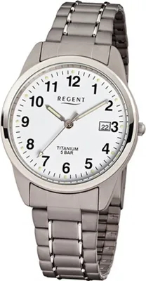 Image de Regent Montre Homme Verre minéral Quartz Titane (métal) gris argent URF432