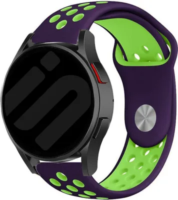 Produktbild von Strap-it Samsung Galaxy Watch 6 Classic 47mm Sport Armband (Lila/Grün)