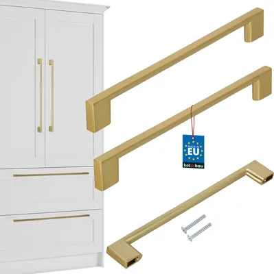 Produktbild von KOTARBAU® 2er Set Möbelgriffe Gold 221 mm Griffe Möbel ZnAl Schrankgriffe Griffe Küchenschränke Küchengriffe Schubladengriffe  Möbelgriffe Küchenschrankgriffe Schranktürgriffe Möbel Stangengriff