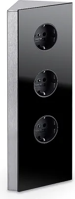 Produktbild von MIRA Eck Glas Eck-Steckdosenelement SCHWARZ - Schuko 3-fach / Steckdosen