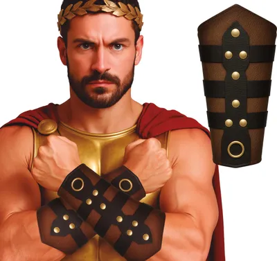 Produktbild von Römer Krieger Armschützer Römische Gladiatoren Antike Karneval Kostüm Waffen Romanischen Designs Gladiatorenkämpfe Römischer Legionär Römische Helden Accessoires Fasching Historische, Farbe: Mehrfarbig