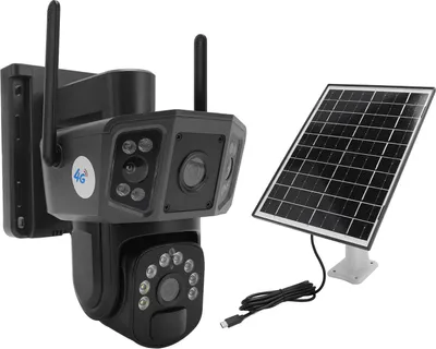 Zdjęcie produktu dla Oreilet ��Bezprzewodowa kamera zewnętrzna 4K z podwójnym obiektywem solarnym ��Kamera do monitoringu, obrót o 355° i pochylenie o 90°, wykrywanie ludzi, widzenie w nocy ��Kamera do monitoringu domu